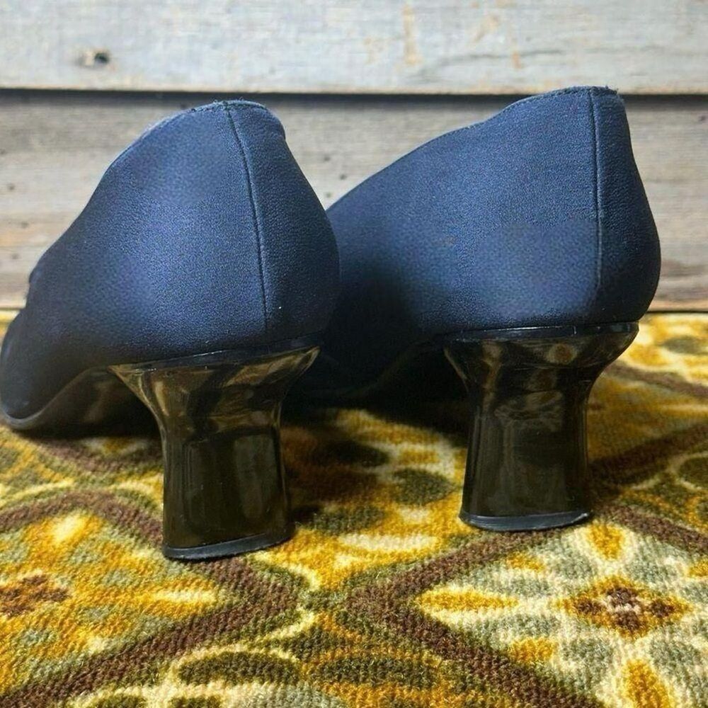 Vtg Weitzman Navy Blue Canvas Low Pump Sz 10 - Picture 7 of 8